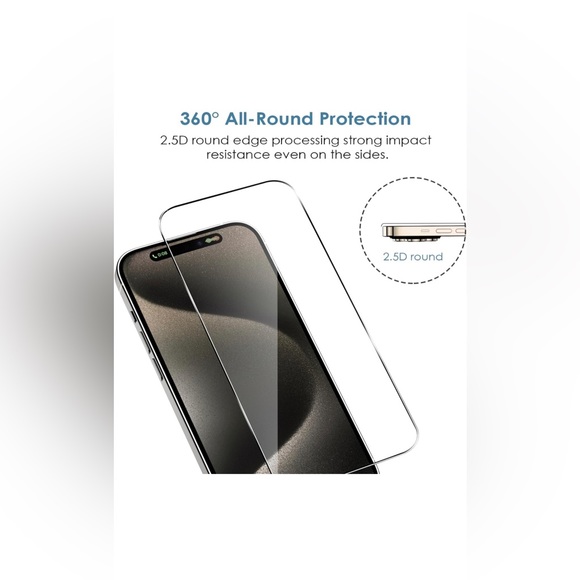 iPhone 15 pro screen protector, camera lens protector, tempered glass - Picture 11 of 13